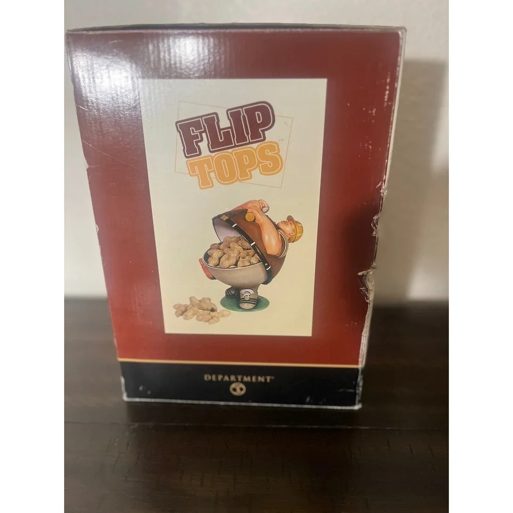 Department 56 Flip Tops Baseball Player Snack Jar Vintage Style 56.31142 Brown